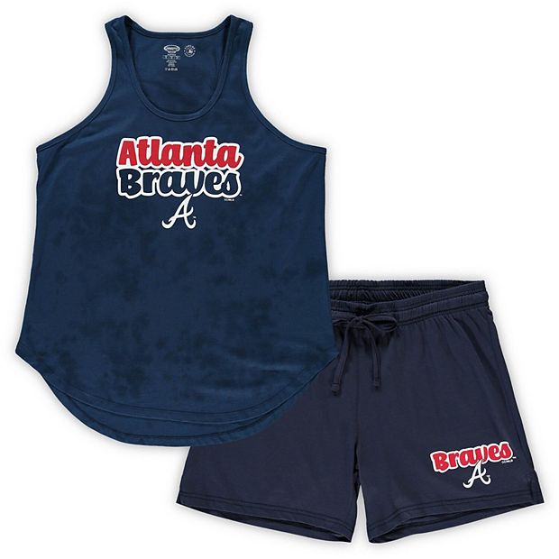 Women's Concepts Sport Navy Atlanta Braves Plus Size Cloud Tank Top &  Shorts Sleep Set