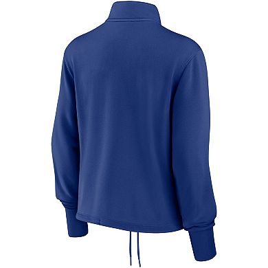 Women's Nike Royal Brooklyn Dodgers Cooperstown Collection Rewind Stripe Performance Half-Zip Pullover