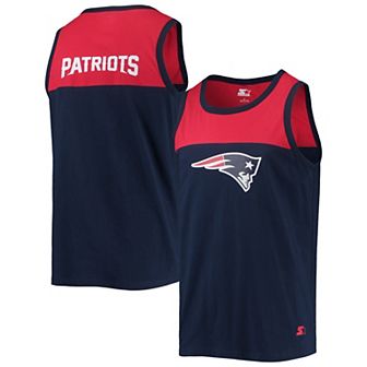 Men's Starter Navy/Red New England Patriots Team Touchdown Fashion Tank Top