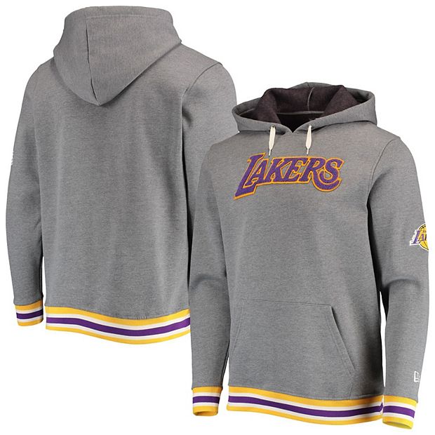 Men's Los Angeles Lakers New Era Gray Wordmark Pullover Hoodie