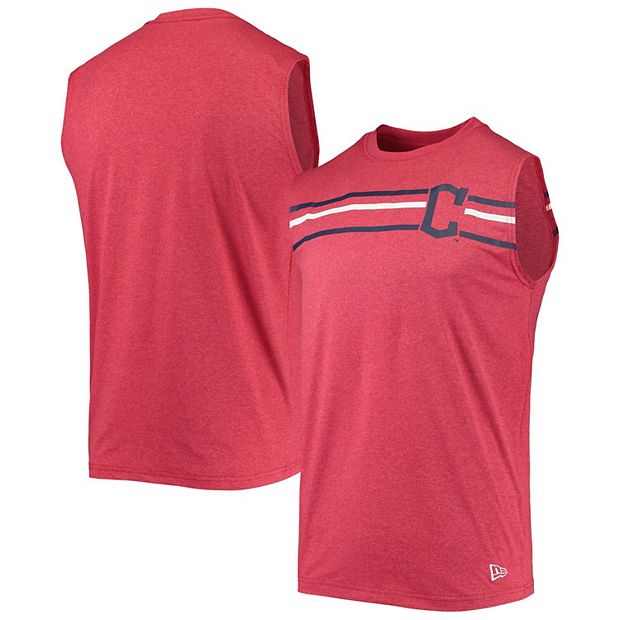 Men's New Era Heathered Red Cleveland Guardians Muscle Tank