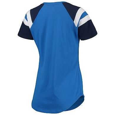 Women's Starter Royal/Navy Toronto Blue Jays Game On Notch Neck Raglan T-Shirt