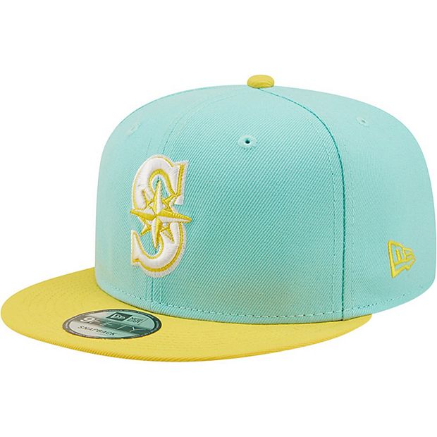 Men's New Era Turquoise/Yellow Seattle Mariners Spring Two-Tone 9FIFTY  Snapback Hat