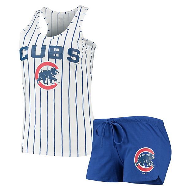 Women's Concepts Sport Royal, White Chicago Cubs Vigor Racerback Tank Top and Shorts Sleep Set Royal,White