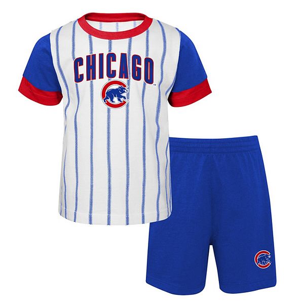Pro Standard Mens Cubs Chrome T-Shirt - White/Blue Size L