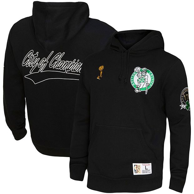 Men's Mitchell u0026 Ness Black Boston Celtics Hardwood Classics Champs City  Pullover Hoodie