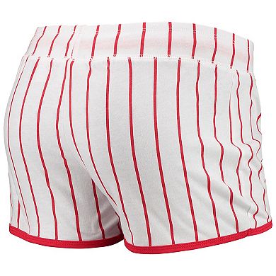 Women's Concepts Sport White St. Louis Cardinals Vigor Pinstripe Sleep Shorts