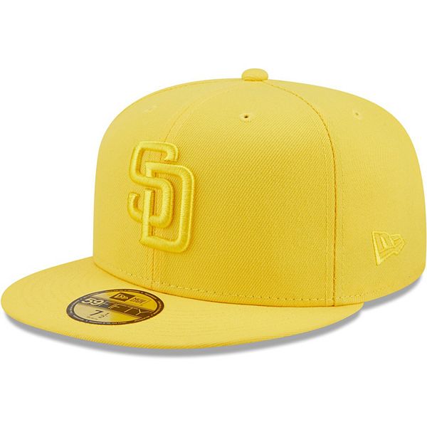 New Era 59FIFTY San Diego Padres Flying Skull Fitted Hat Black White Gold Yellow