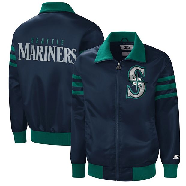 Seattle Mariners Starter The Captain II Full-Zip Varsity Jacket - Navy