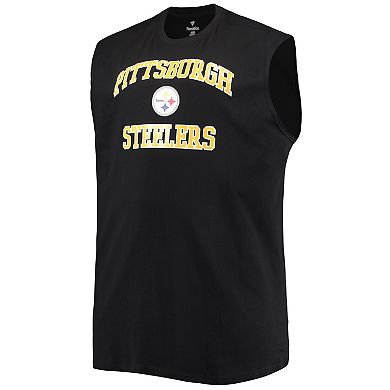 Men's Black Pittsburgh Steelers Big & Tall Muscle Tank Top
