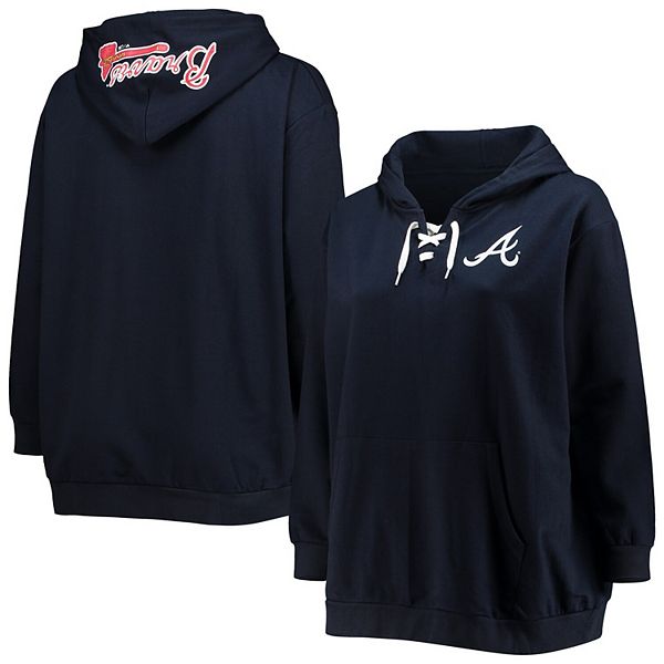 Profile Men's Navy Atlanta Braves Big & Tall Jersey Short Sleeve Pullover Hoodie T-Shirt