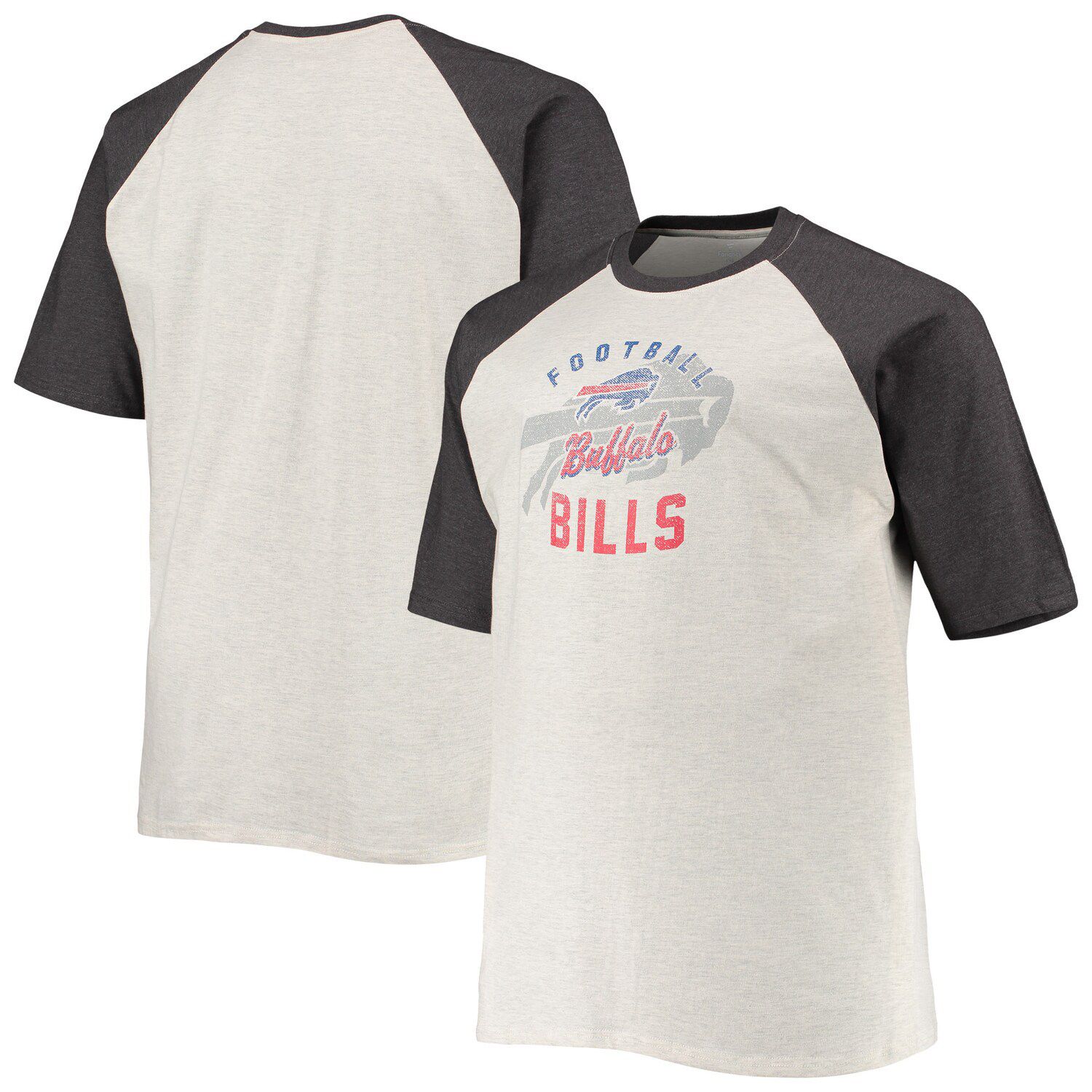 Buffalo Bills Nike Tri-Blend Raglan Athletic Long Sleeve Fashion T-Shirt -  Heathered Charcoal/Royal