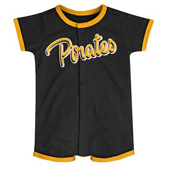 Newborn & Infant Black Pittsburgh Pirates Stripe Power Hitter Romper