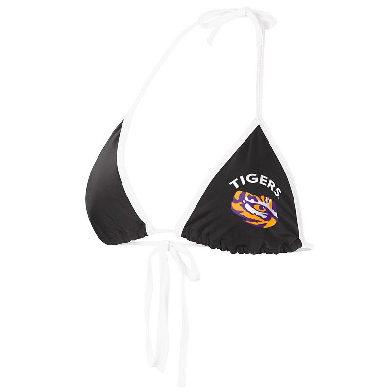 Women's G-III 4Her by Carl Banks Black LSU Tigers Perfect Match Bikini Top, Size: Medium