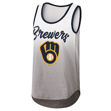 Women's G-III 4Her by Carl Banks White Milwaukee Brewers Logo Opening Day Tank Top