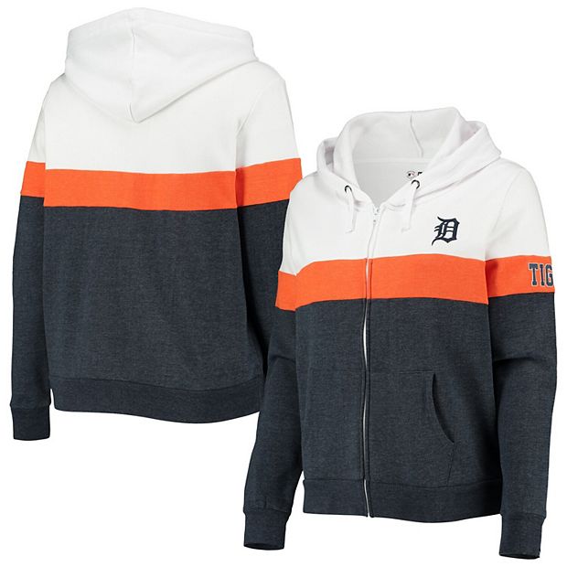 New Era Women's Navy Detroit Tigers Colorblock Full-Zip Hoodie