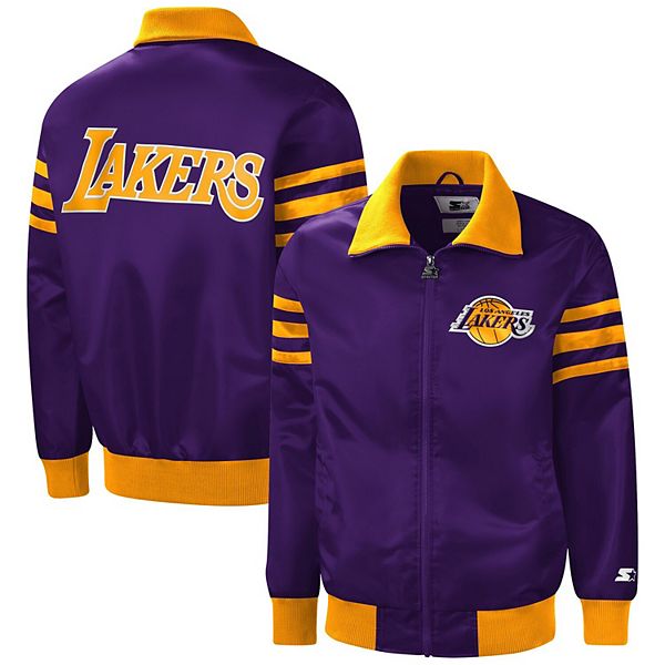 Men's Starter Purple Los Angeles Lakers The Captain II Full-Zip Varsity ...