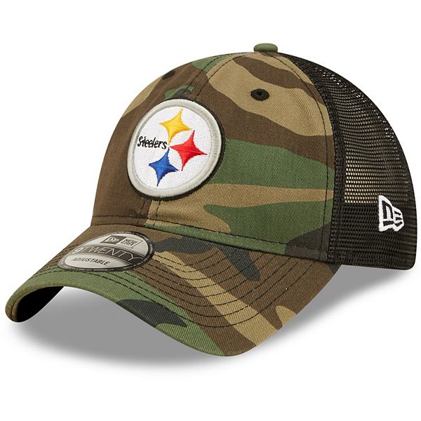 Youth New Era Camo Pittsburgh Steelers Trucker 9FIFTY Snapback Hat