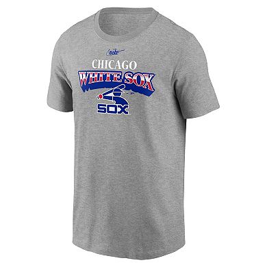 Men's Nike Heathered Charcoal Chicago White Sox Cooperstown Collection Rewind Arch T-Shirt