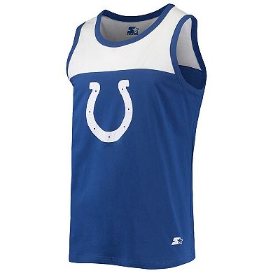 Men's Starter Royal/White Indianapolis Colts Team Touchdown Fashion Tank Top