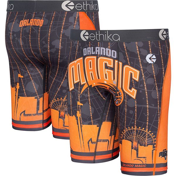 Men's Ethika Black/Orange Orlando Magic 2021/22 City Edition Boxer Briefs