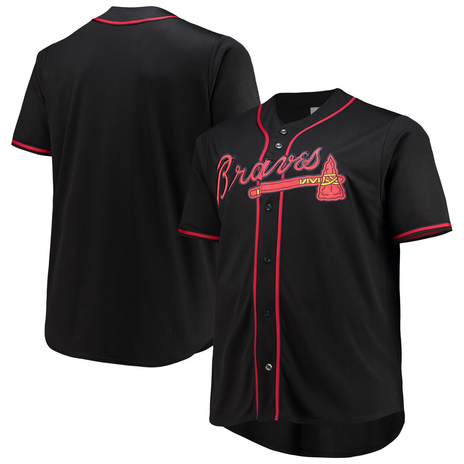 atlanta braves red jersey large