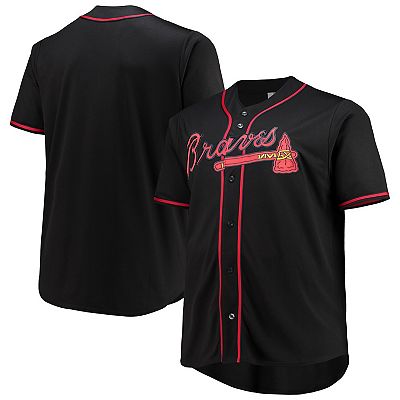 Men s Black Red Atlanta Braves Big Tall Pop Fashion Jersey