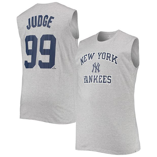 Men's Aaron Judge Heathered Gray New York Yankees Big & Tall Muscle Tank Top