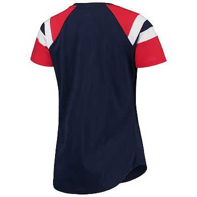Women's Starter Navy/Red Minnesota Twins Game On Notch Neck Raglan T-Shirt