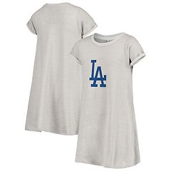 Women's Refried Apparel Heathered Gray/Royal Los Angeles Dodgers Hoodie  Dress