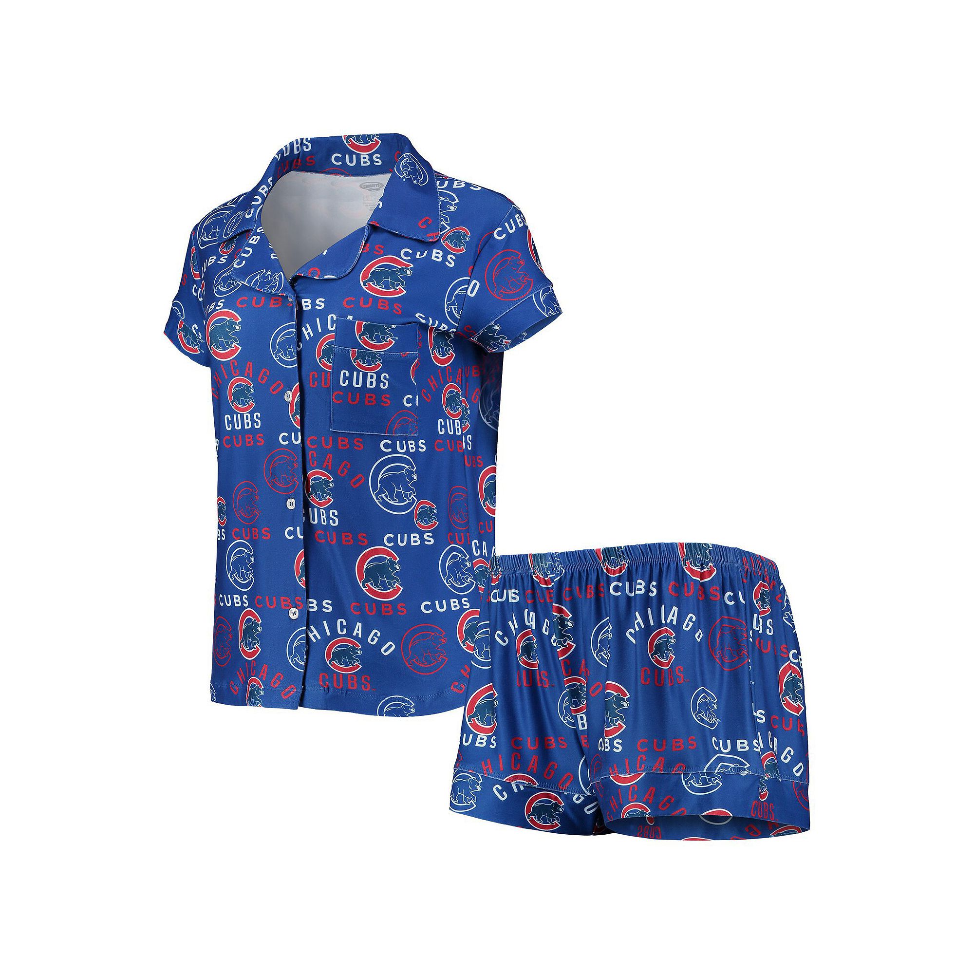 Womens Concepts Sport Royal Chicago Cubs Flagship Allover Print Top & Shor