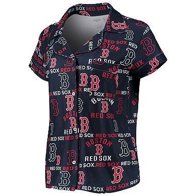 Women's Concepts Sport Navy Boston Red Sox Flagship Allover Print Top & Shorts Sleep Set