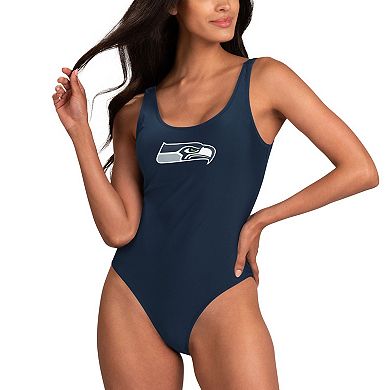 Women's G-III 4Her by Carl Banks Scarlet Seattle Seahawks Making Waves One-Piece Swimsuit