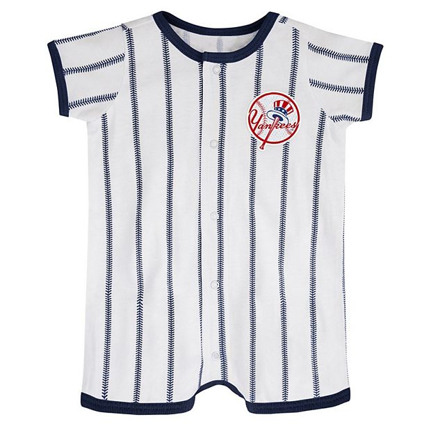 Yankees Baby Pinstripe Home Jersey Romper