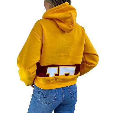 Women's Refried Apparel Gold Washington Commanders Cropped Pullover Hoodie