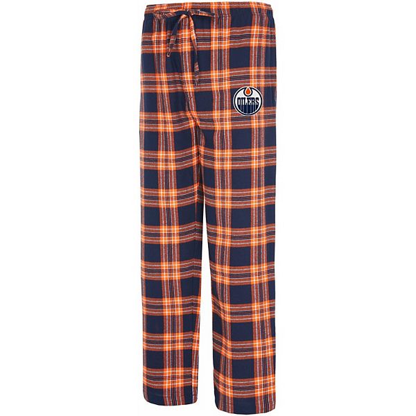 Men's Concepts Sport Navy/Orange Edmonton Oilers Takeaway Plaid Flannel