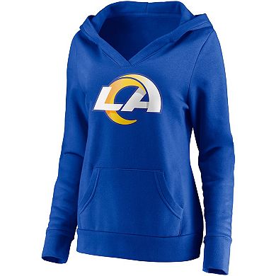 Women's Fanatics Branded Matthew Stafford Royal Los Angeles Rams Player Icon Name & Number V-Neck Pullover Hoodie