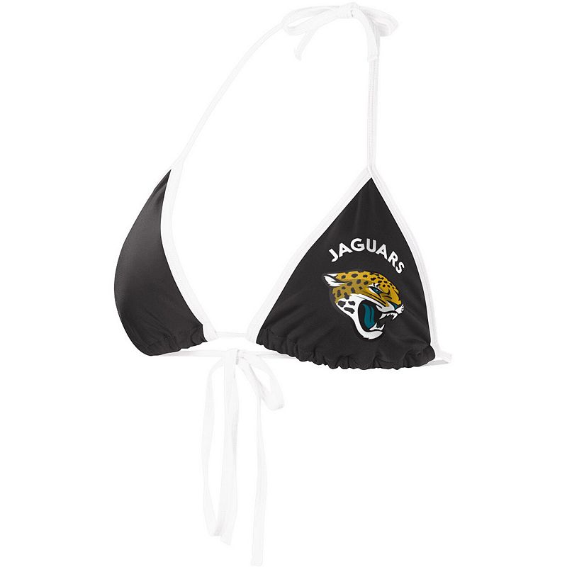 Women's G-III 4Her by Carl Banks Black Jacksonville Jaguars Perfect Match Bikini Top, Size: Medium