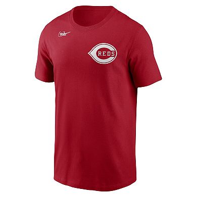 Men's Nike Barry Larkin Red Cincinnati Reds Cooperstown Collection Name & Number T-Shirt