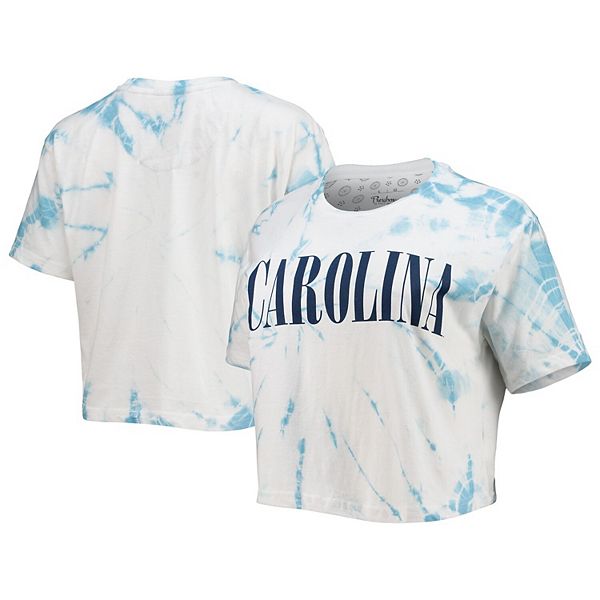 Women's Pressbox Carolina Blue North Carolina Tar Heels Showtime Tie-Dye  Crop T-Shirt