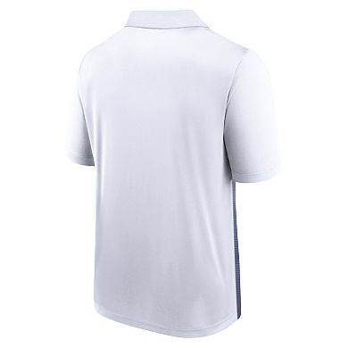Men's Fanatics Branded White/Navy Milwaukee Brewers Iconic Parameter Sublimated Polo
