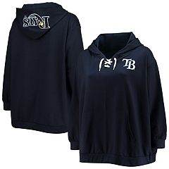 Seattle Mariners Women's Plus Size Lace-Up V-Neck Pullover Hoodie - Navy