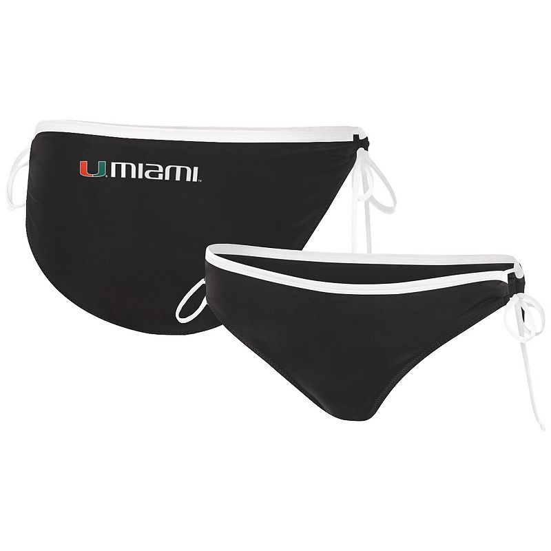 Women's G-III 4Her by Carl Banks Black Miami Hurricanes Perfect Match Bikini Bottom, Size: Medium
