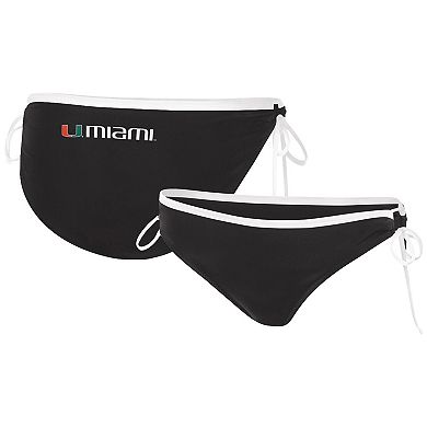 Women's G-III 4Her by Carl Banks Black Miami Hurricanes Perfect Match Bikini Bottom