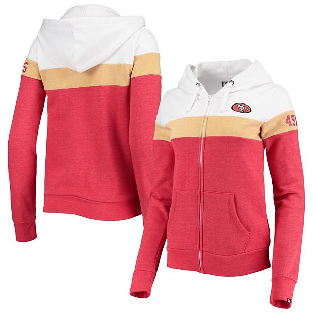 Youth San Francisco 49ers Scarlet Colorblock Full-Zip Hoodie