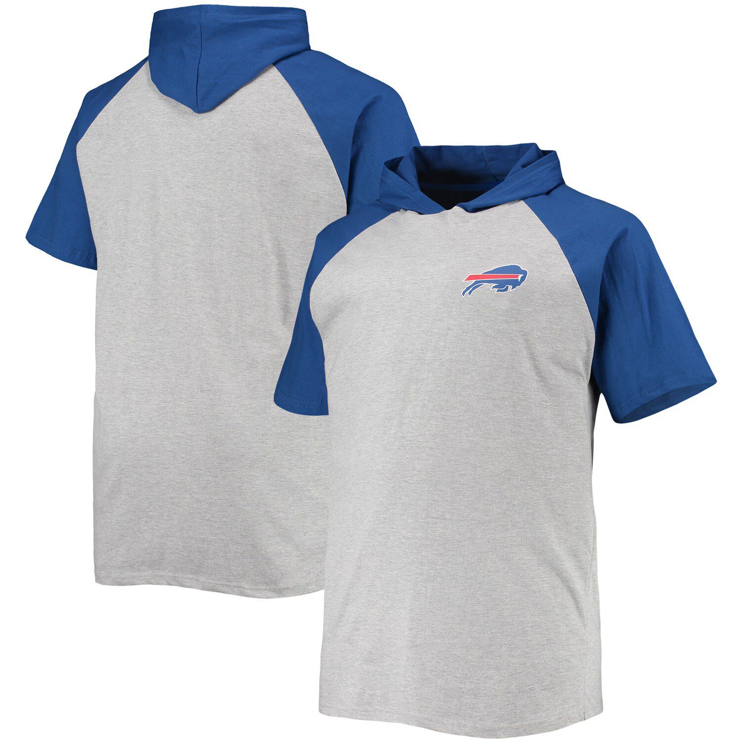 Men's Majestic Threads Cream/Royal Buffalo Bills Gridiron Classics Raglan  3/4-Sleeve T-Shirt 