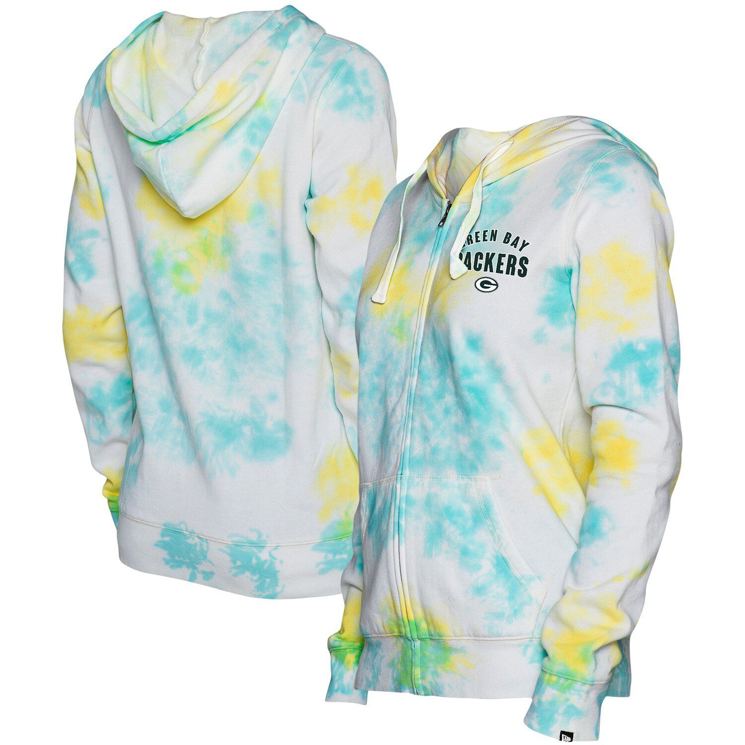 New Era Green Bay Packers Green Team Tie-Dye Pullover