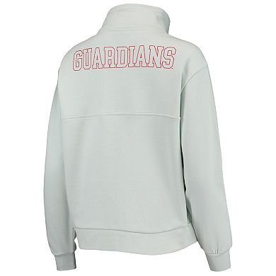 Women's The Wild Collective Light Blue Cleveland Guardians Two-Hit Quarter-Zip Pullover Top