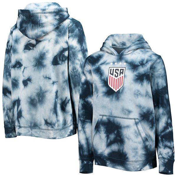 Youth 5th & Ocean by New Era Navy US Women's Soccer TieDye Pullover Hoodie
