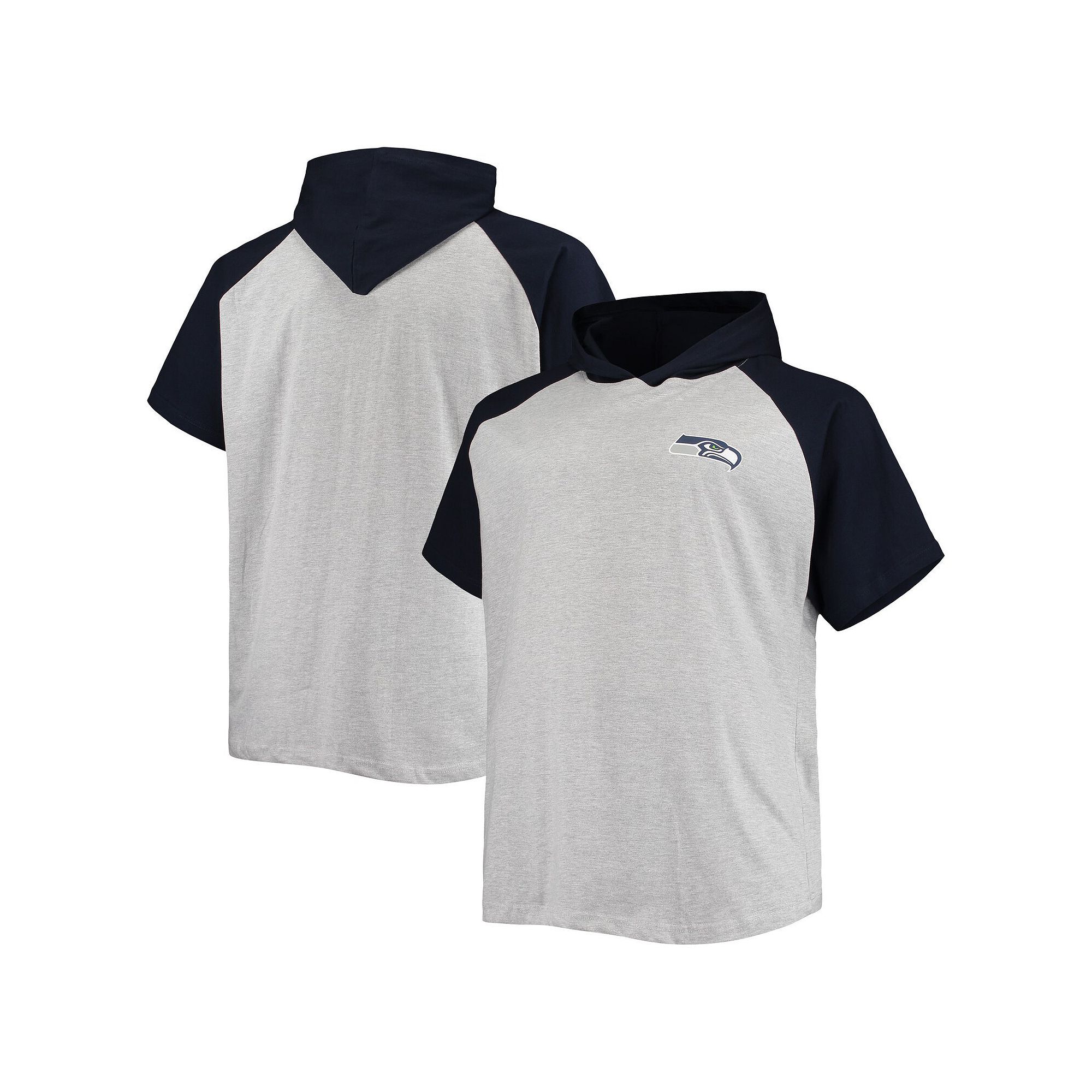 Mens Heathered Gray/College Navy Seattle Seahawks Big & Tall Raglan Short 